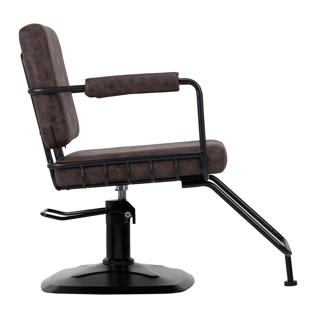 Fauteuil de Coiffeur Gabbiano Katania Loft Vieux cuir Bronze foncé