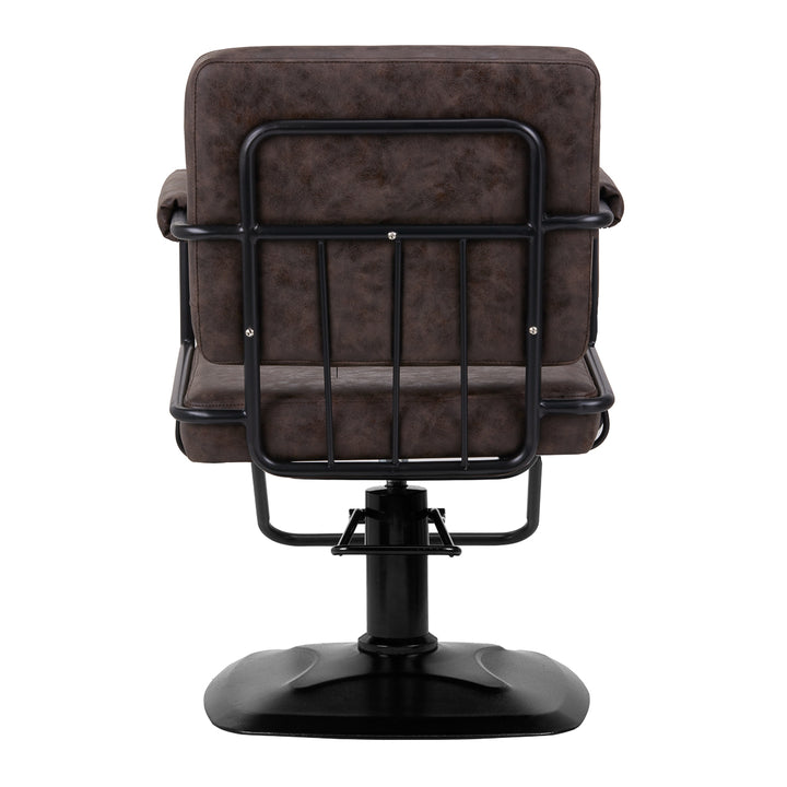 Fauteuil de Coiffeur Gabbiano Katania Loft Vieux cuir Bronze foncé 4