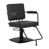 Fauteuil de Coiffeur Gabbiano Katania Loft Vieux cuir Noir