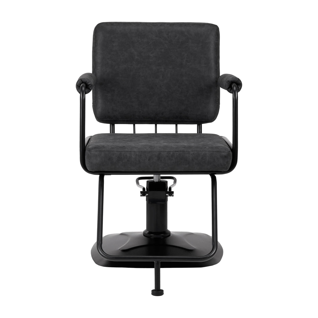 Fauteuil de Coiffeur Gabbiano Katania Loft Vieux cuir Noir