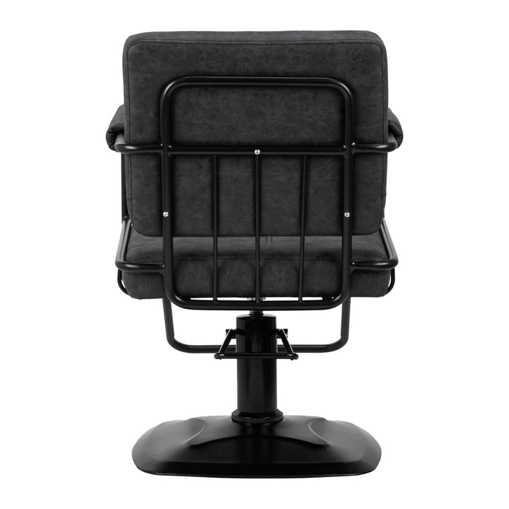Fauteuil de Coiffeur Gabbiano Katania Loft Vieux cuir Noir
