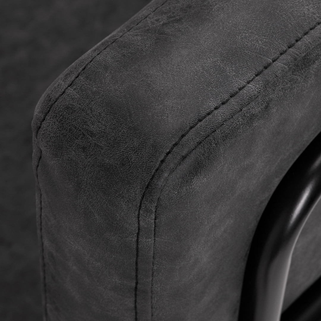 Fauteuil de Coiffeur Gabbiano Katania Loft Vieux cuir Noir