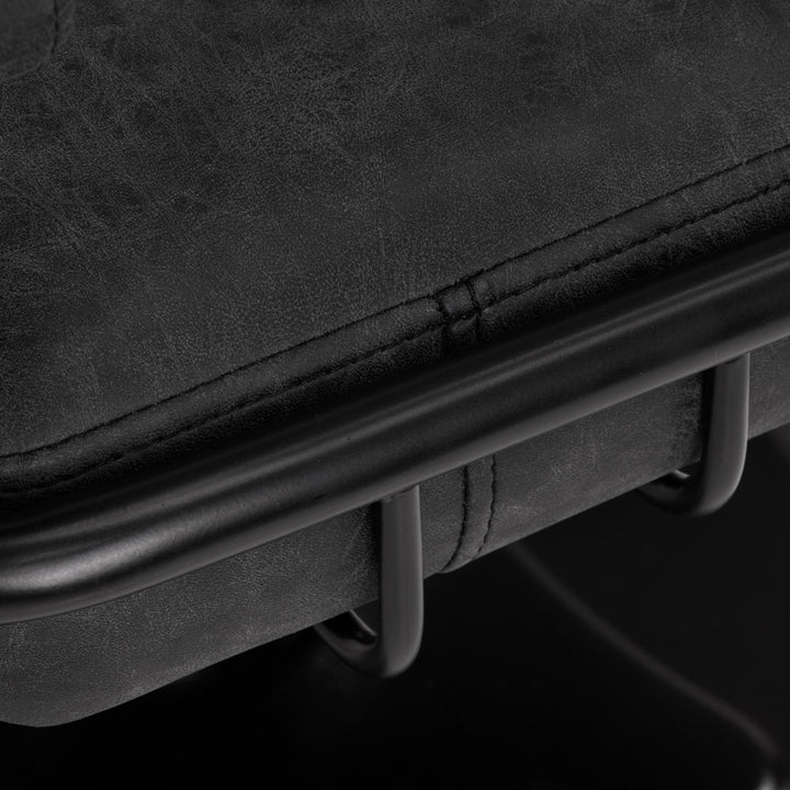 Fauteuil de Coiffeur Gabbiano Katania Loft Vieux cuir Noir