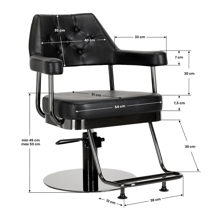 Fauteuil de Coiffeur Gabbiano Granada Noir 8