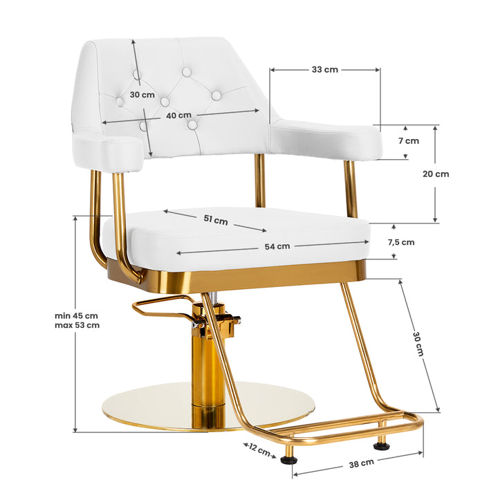 Fauteuil de Coiffeur Gabbiano Granada Or-Blanc