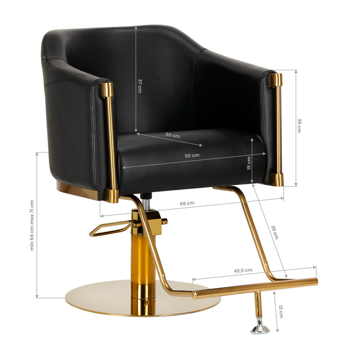 Fauteuil de Coiffeur Gabbiano Burgos Or-Noir
