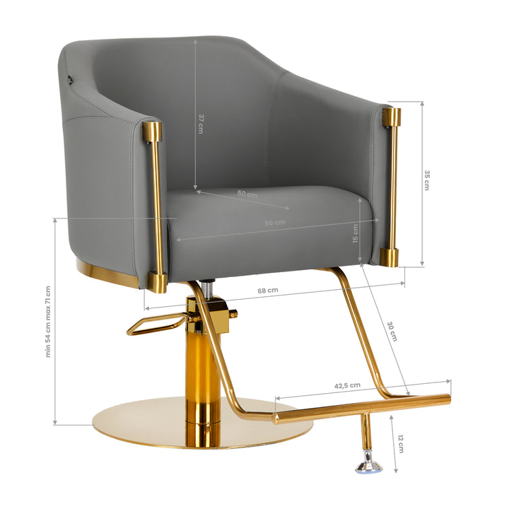 Fauteuil de Coiffeur Gabbiano Burgos Or-Gris