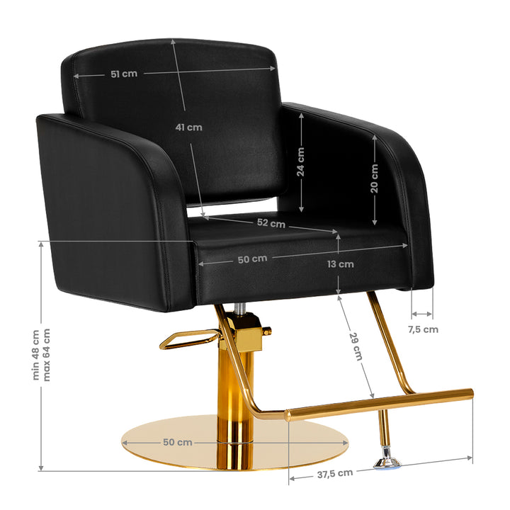 Fauteuil de Coiffeur Gabbiano Turyn Or-Noir 9