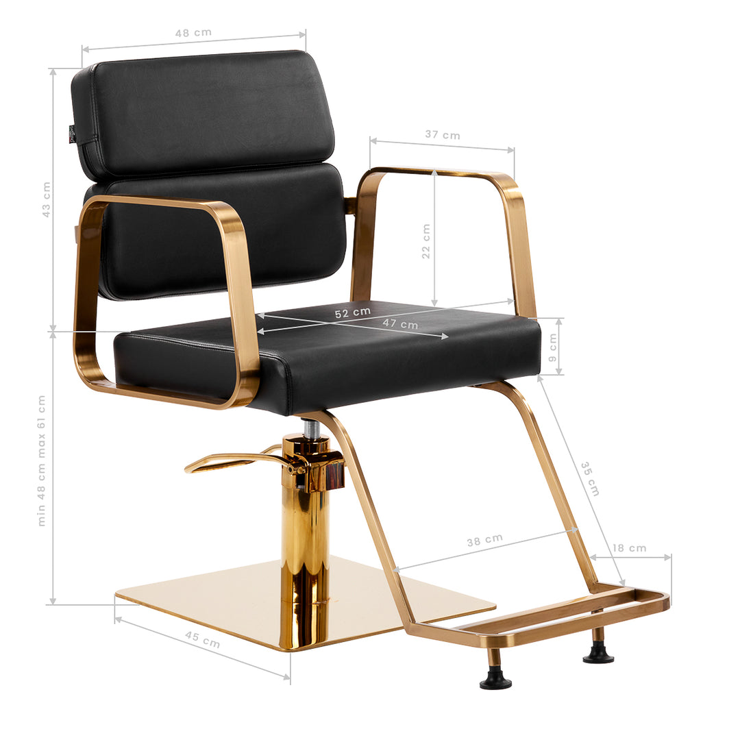 Fauteuil de Coiffeur Gabbiano Porto Or-Noir