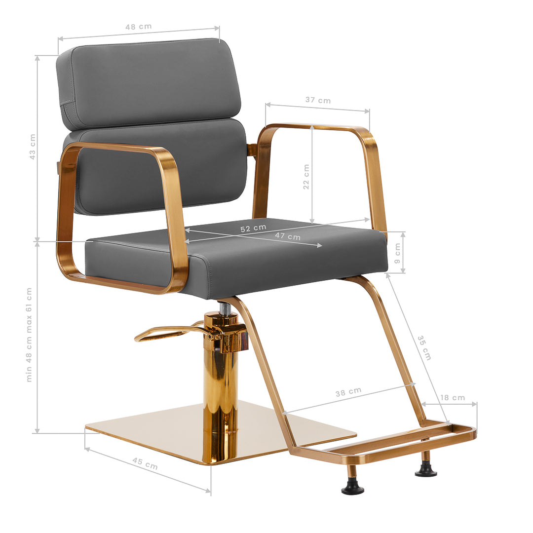 Fauteuil de Coiffeur Gabbiano Porto Or-Gris