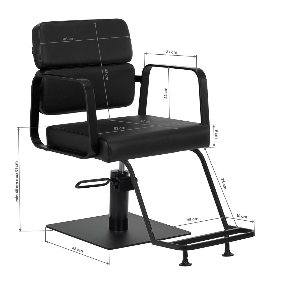 Fauteuil de Coiffeur Gabbiano Porto Noir-Noir
