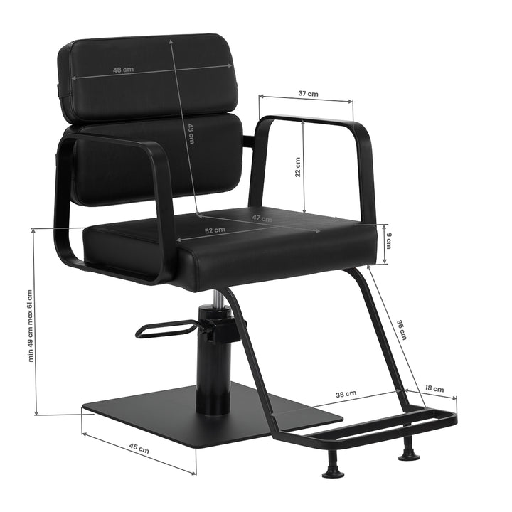 Fauteuil de Coiffeur Gabbiano Porto Noir-Noir
