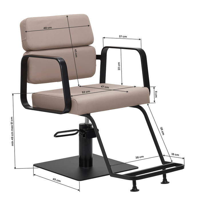 Fauteuil de Coiffeur Gabbiano Porto Noir Beige