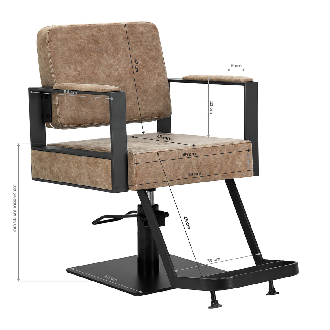 Fauteuil de Coiffeur Gabbiano Modena Vieux Marron