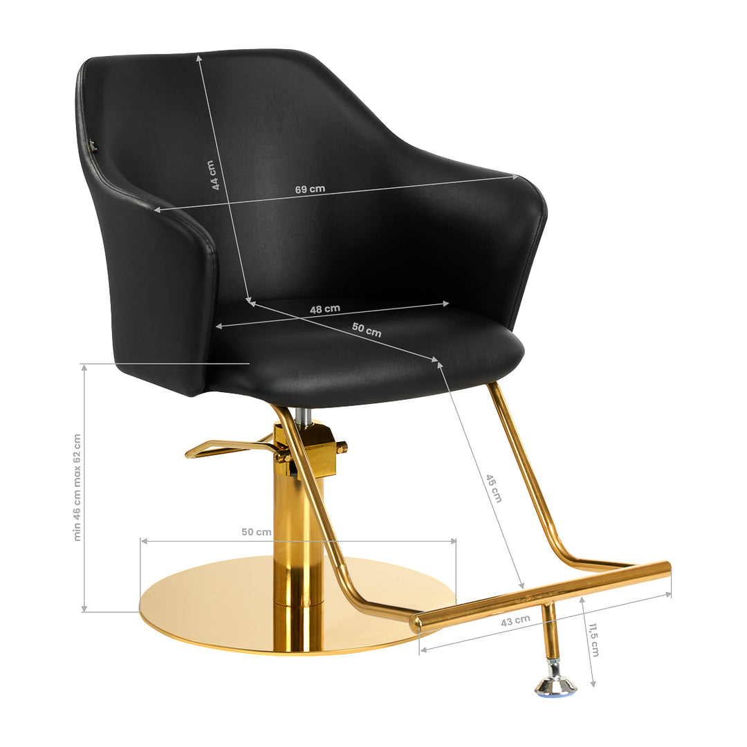 Fauteuil de Coiffeur Gabbiano Marbella Or Noir