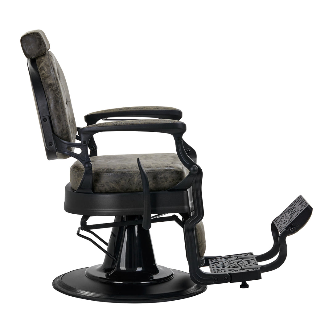 Fauteuil Barbier Gabbiano President Cuir ancien Vert - image 2