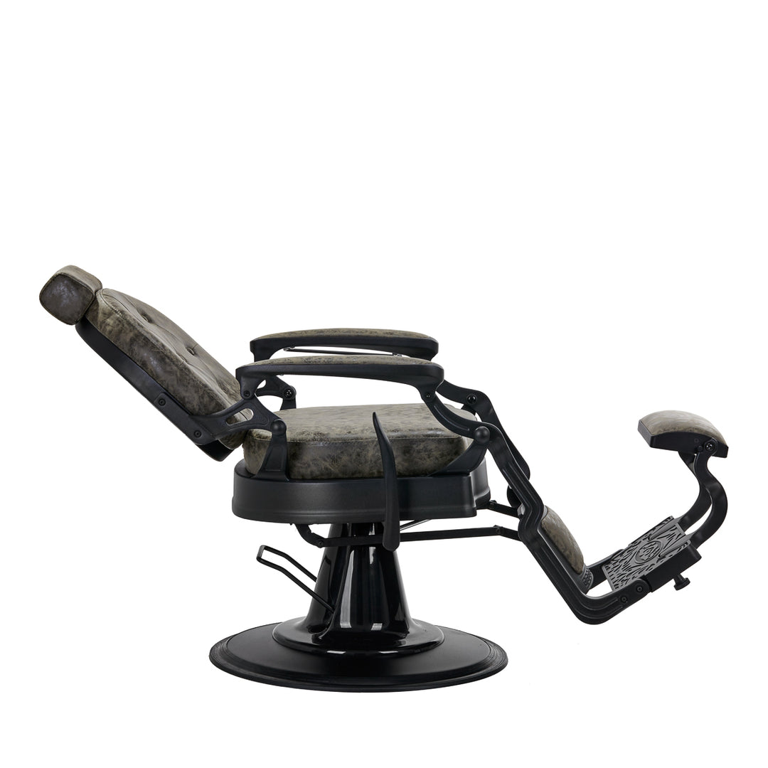 Fauteuil Barbier Gabbiano President Cuir ancien Vert - image 3