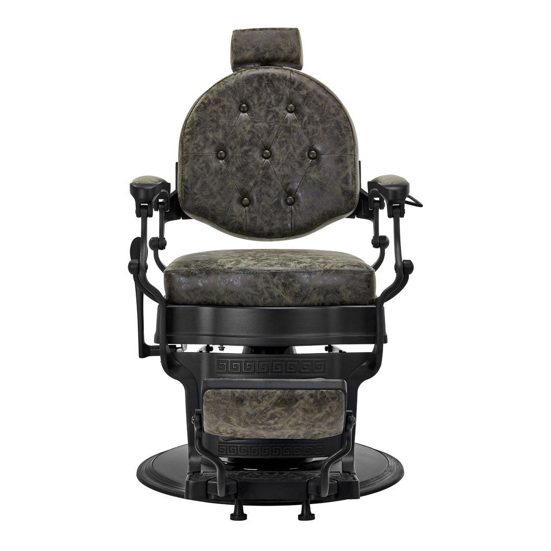 Fauteuil de barbier Gabbiano President Cuir ancien Vert 4