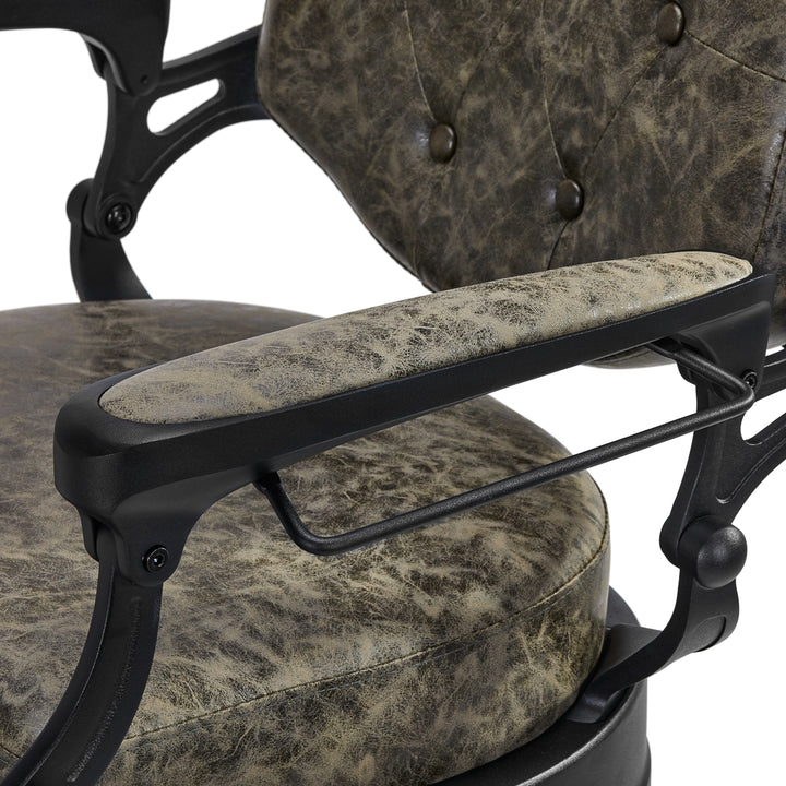 Fauteuil Barbier Gabbiano President Cuir ancien Vert - image 16