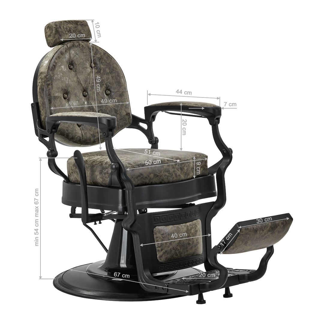 Fauteuil Barbier Gabbiano President Cuir ancien Vert - image 19