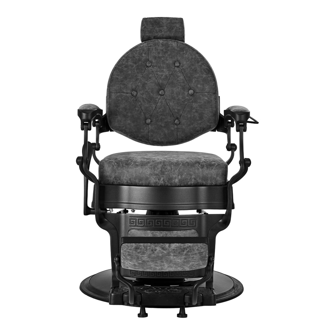 Fauteuil de barbier Gabbiano President Cuir ancien Gris 4