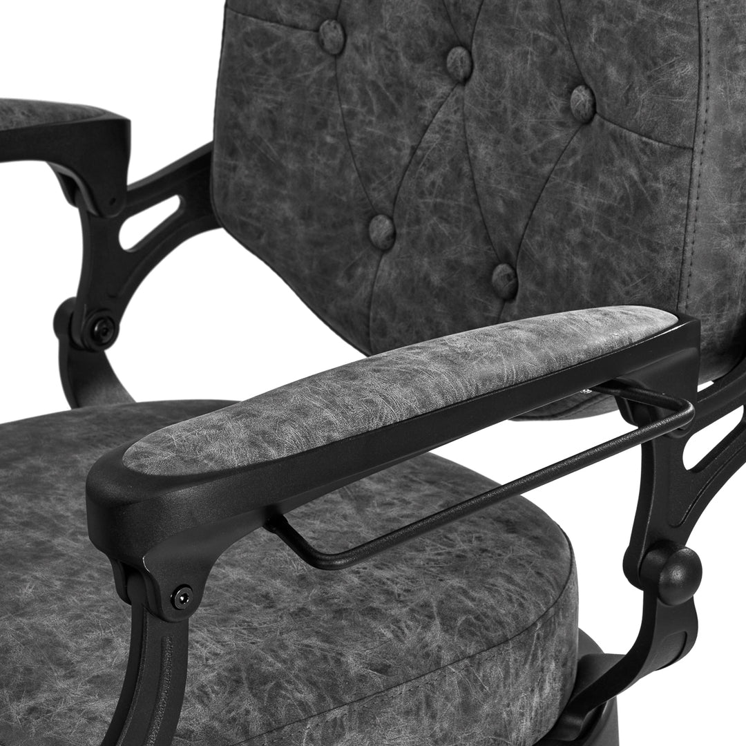 Fauteuil de barbier Gabbiano President Cuir ancien Gris 12