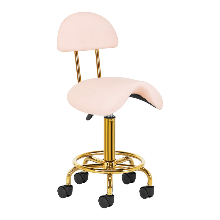 Tabouret Selle avec Dossier Réglable Giovanni 1004 Or-Rose