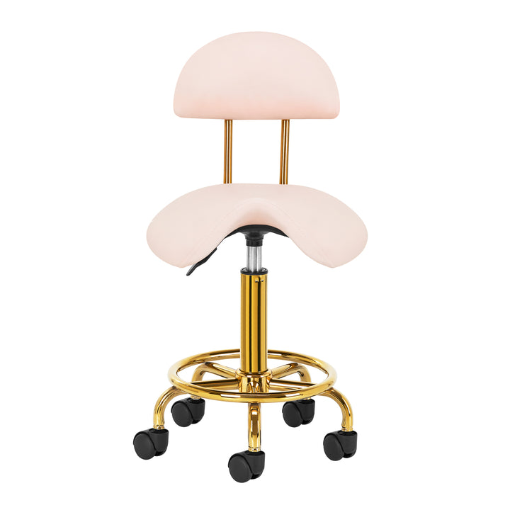 Tabouret Selle avec Dossier Réglable Giovanni 1004 Or-Rose