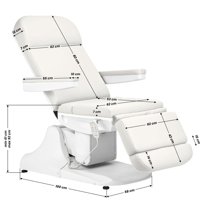 Fauteuil Esthétique Électrique Azurro 891 3 Moteurs Blanc - image 17