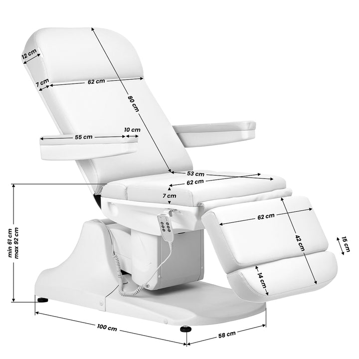 Fauteuil Esthétique Électrique Azurro 891 3 Moteurs Blanc - image 17