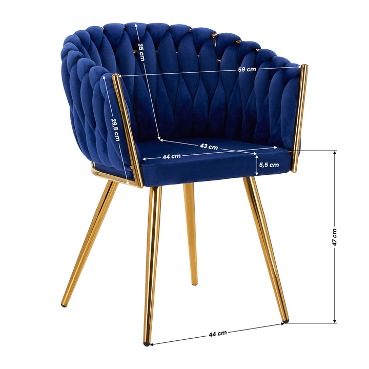 Chaise 4Rico QS-GW06G Velours Bleu 9