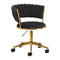 Chaise Pivotante à Roulettes Réglable 4Rico QS-GW01G Velours Noir