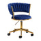 Chaise Pivotante à Roulettes Réglable 4Rico QS-GW01G Velours Bleu