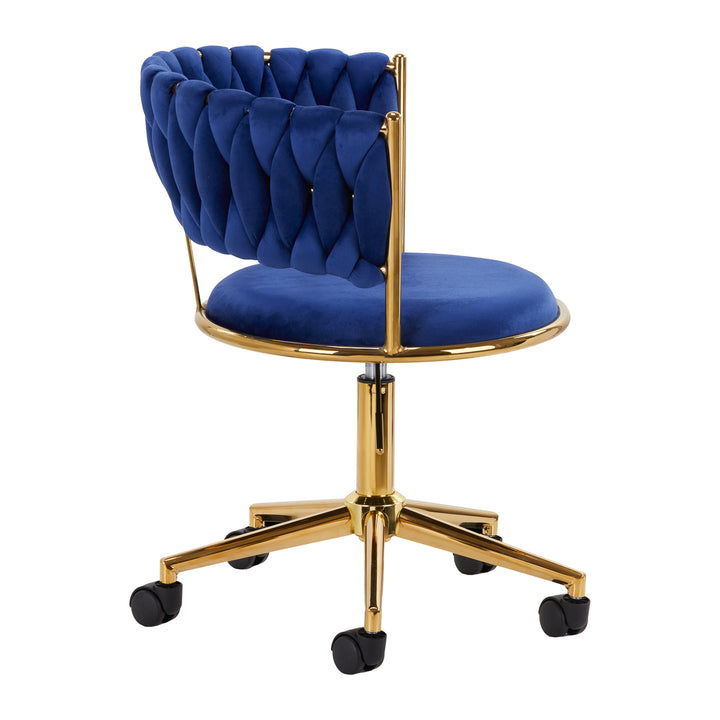 Chaise Pivotante 4Rico QS-GW01G Velours Bleu 3