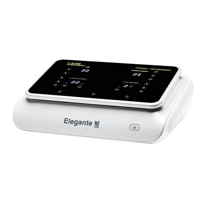 Appareil de Pressothérapie Elegante Platinum T8108 avec Infrarouge et EMS Blanc