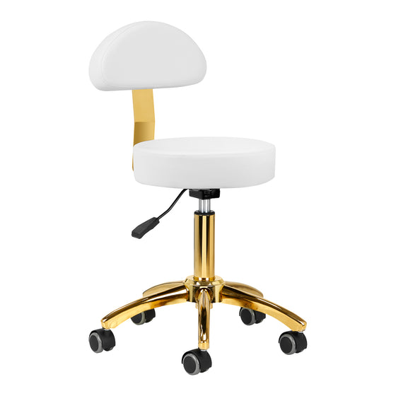 Tabouret à Roulettes Réglable AM-304G Or-Blanc