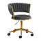 Chaise Pivotante à Roulettes Réglable 4Rico QS-GW01G Velours Gris