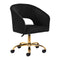 Chaise Pivotante à Roulettes Réglable 4Rico QS-OF212G Velours Noir