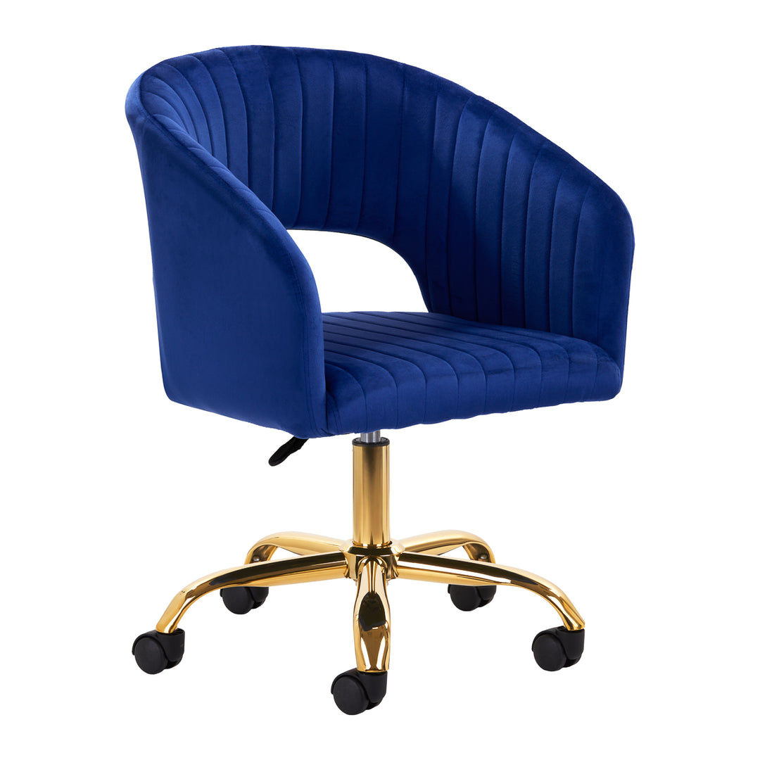 Chaise Pivotante 4Rico QS-OF212G Velours Bleu 1