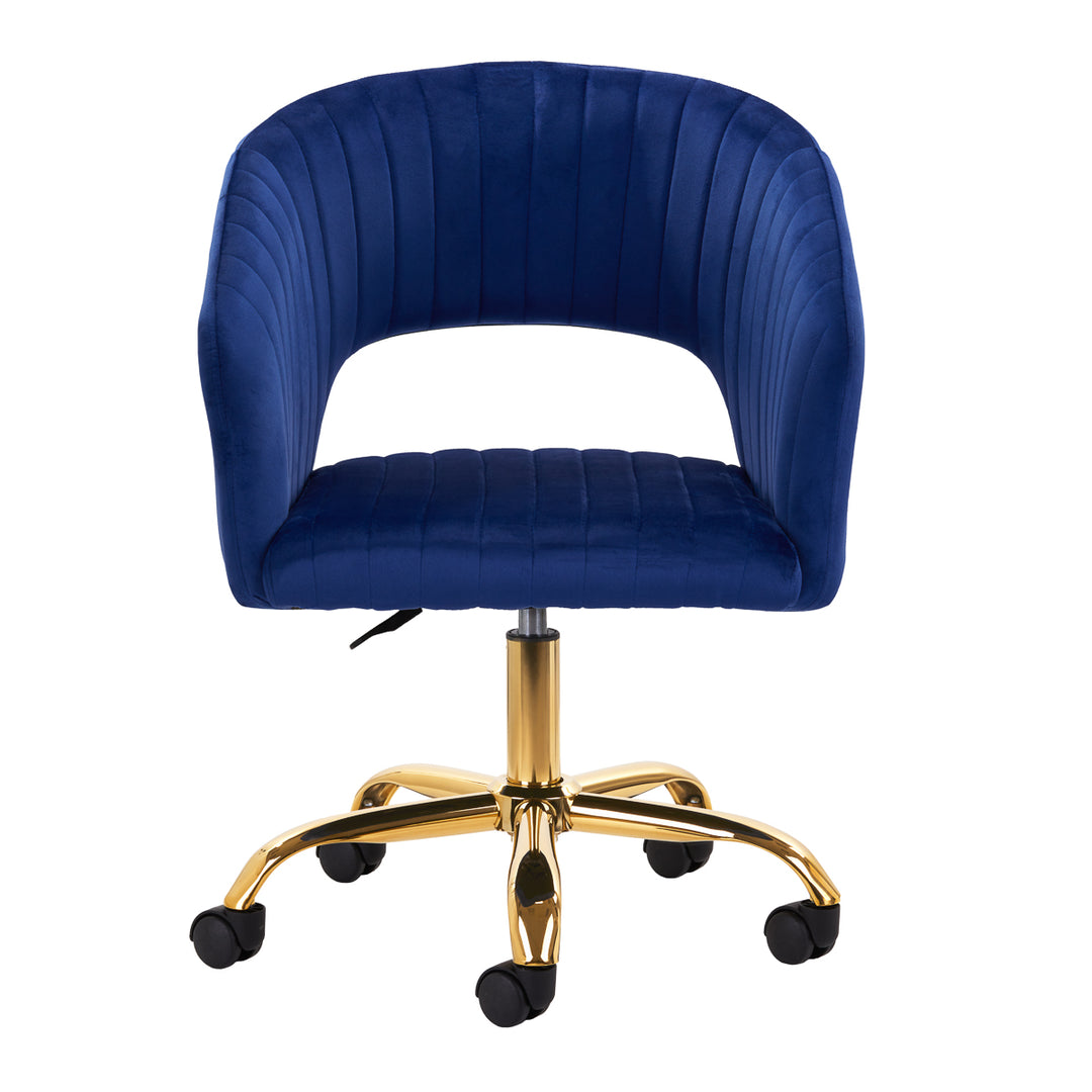 Chaise Pivotante 4Rico QS-OF212G Velours Bleu 2