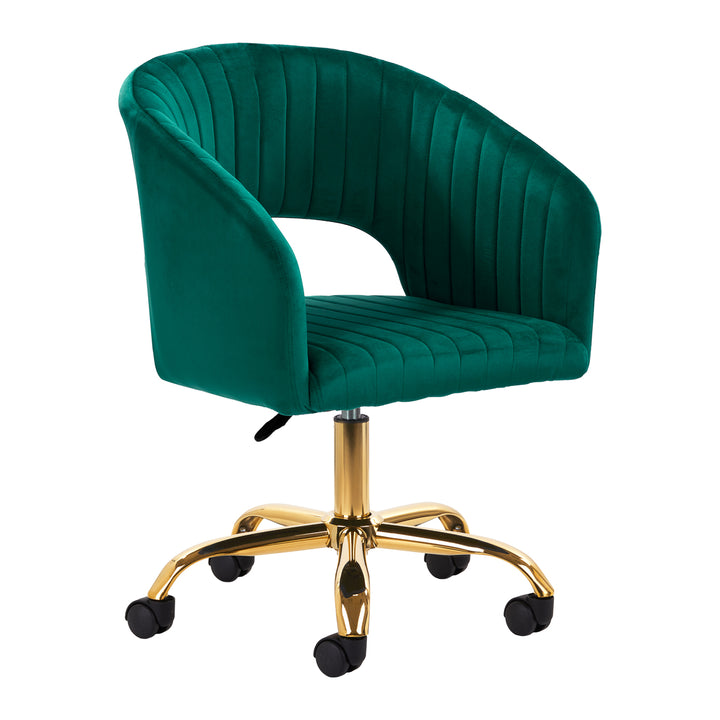 Chaise Pivotante 4Rico QS-OF212G Velours Vert 1