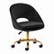 Chaise Pivotante à Roulettes Réglable 4Rico QS-MF18G Velours Noir
