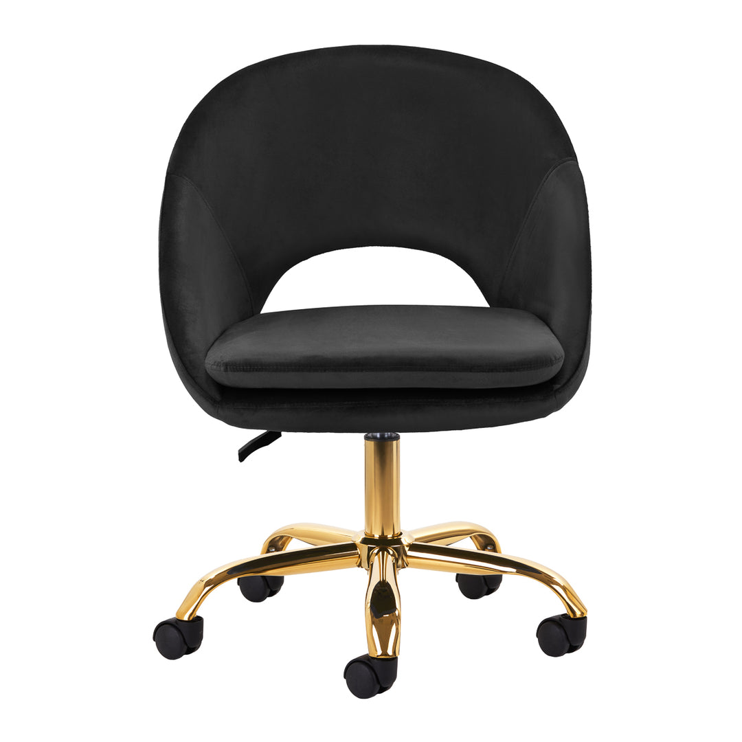 Chaise Pivotante 4Rico QS-MF18G Velours Noir 2