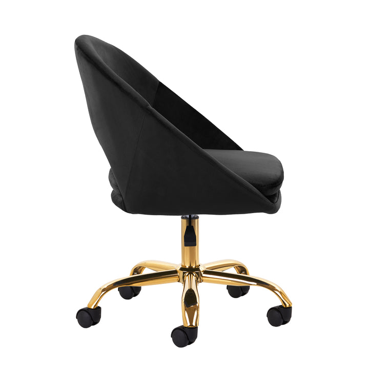 Chaise Pivotante 4Rico QS-MF18G Velours Noir 3