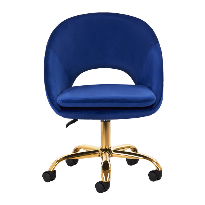 Chaise Pivotante 4Rico QS-MF18G Velours Bleu 2