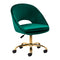Chaise Pivotante à Roulettes Réglable 4Rico QS-MF18G Velours Vert