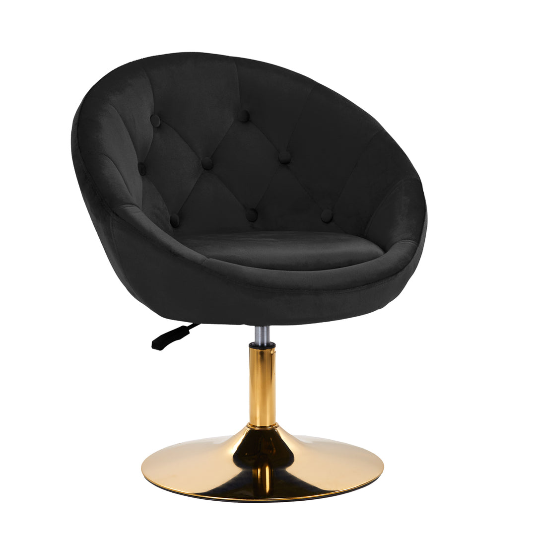 Chaise Pivotante 4Rico QS-BL12B Velours Noir 1