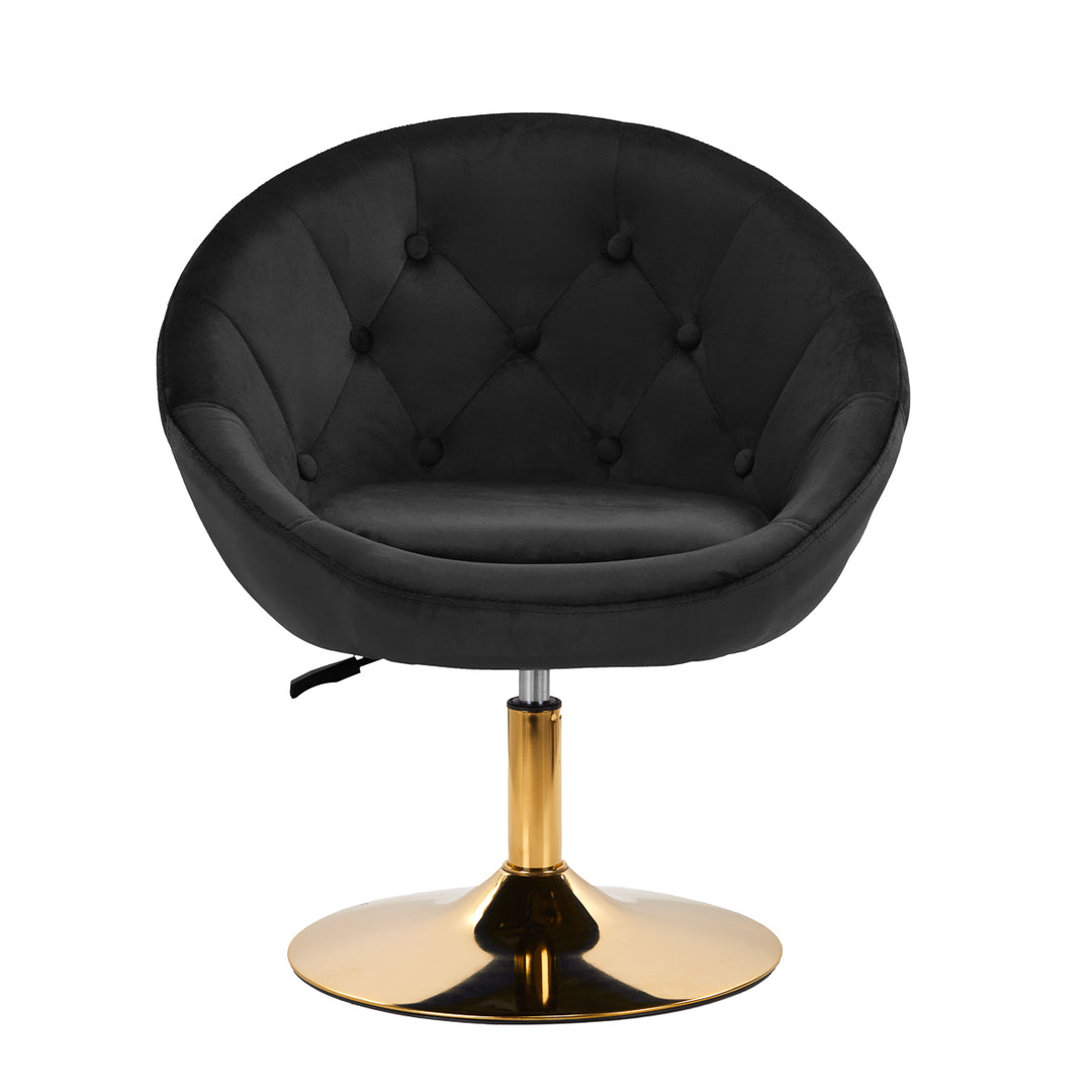 Chaise Pivotante 4Rico QS-BL12B Velours Noir 2