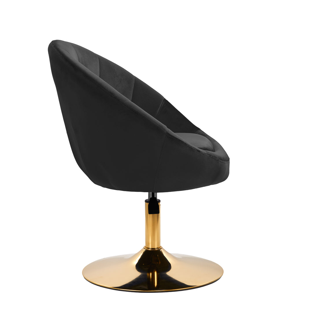 Chaise Pivotante 4Rico QS-BL12B Velours Noir 3