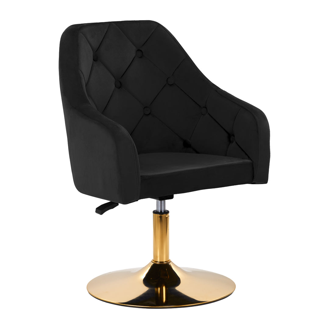 Chaise Pivotante 4Rico QS-BL14G Velours Noir 1